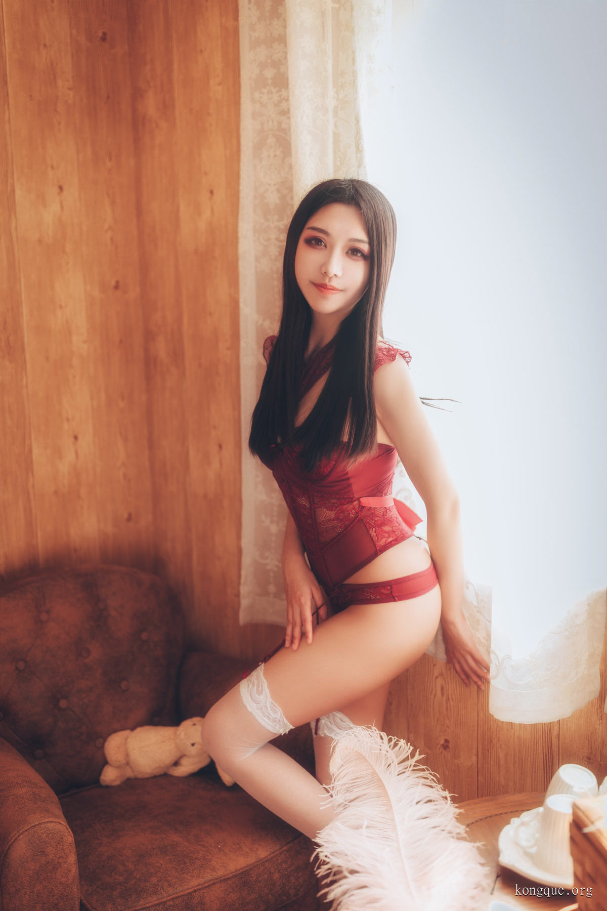 源纱希喵喵喵_晨风_红色内衣_(3)