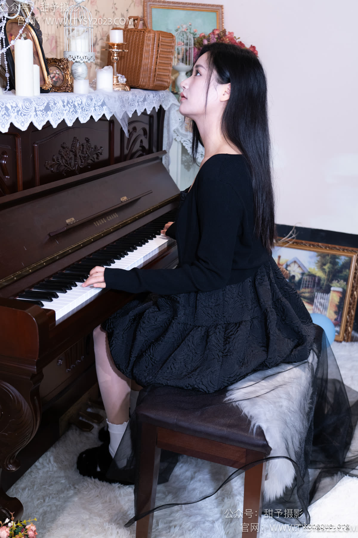 甜予摄影_澜澜-拖鞋、白棉袜、肉丝-脚尖加固款_001